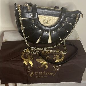 Pratesi Firenze “Lucolena” Italian leather crossbody-shoulder bag